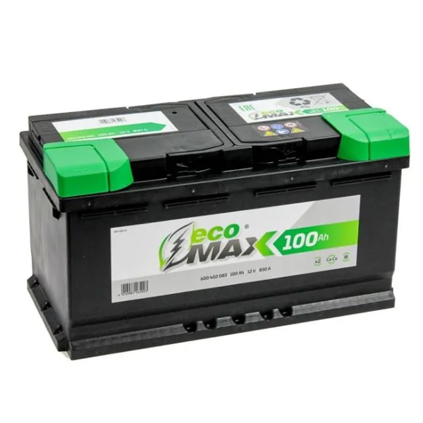 Аккумулятор EcoMax 100Ah euro EN700 (Казахстан) Грантия 2 года 353*175*190