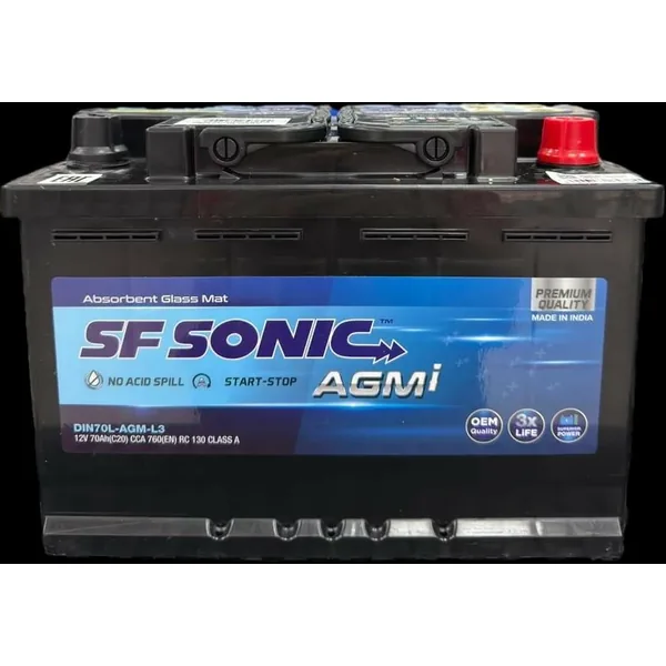 Аккумулятор SF SONIC AGM 70Ah euro CCA760