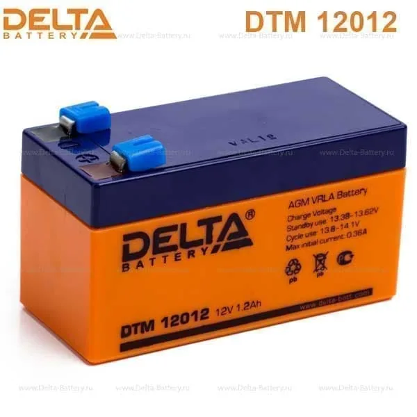 Аккумулятор DELTA DTM 12012 12V 1,2Ah AGM