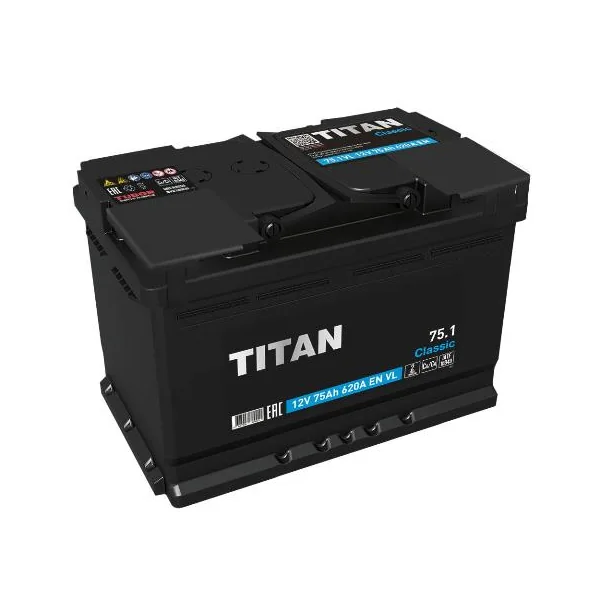 Аккумулятор TITAN Classic 75Ah прямой EN620