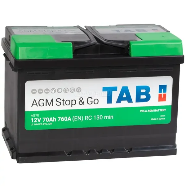 Аккумулятор TAB AGM 70Аh euro EN760