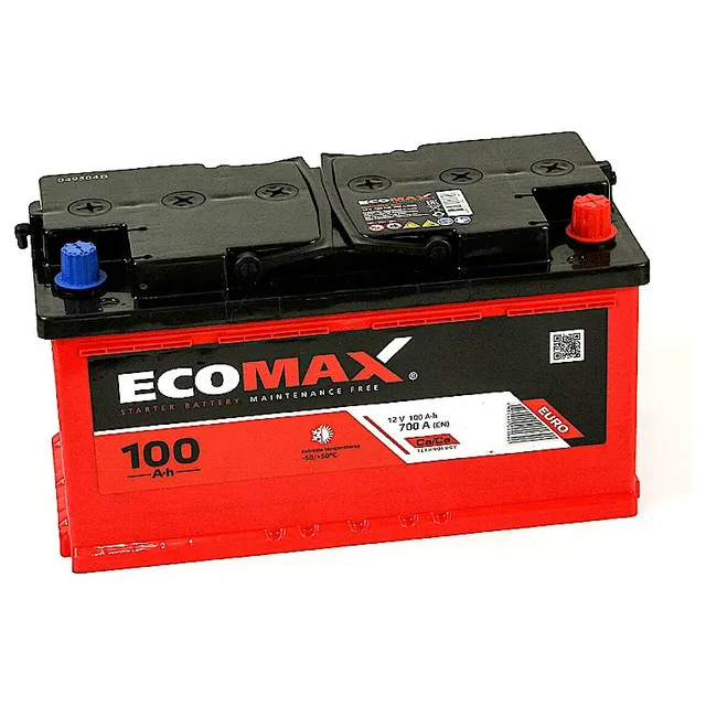 Аккумулятор EcoMax 100 Ач 700 А (EN), обратная полярность, LN2