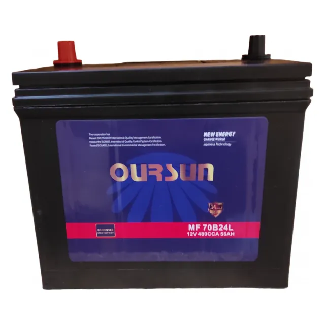 Аккумулятор OURSUN 70B24L 55 Ач 480 А (EN), обратная полярность