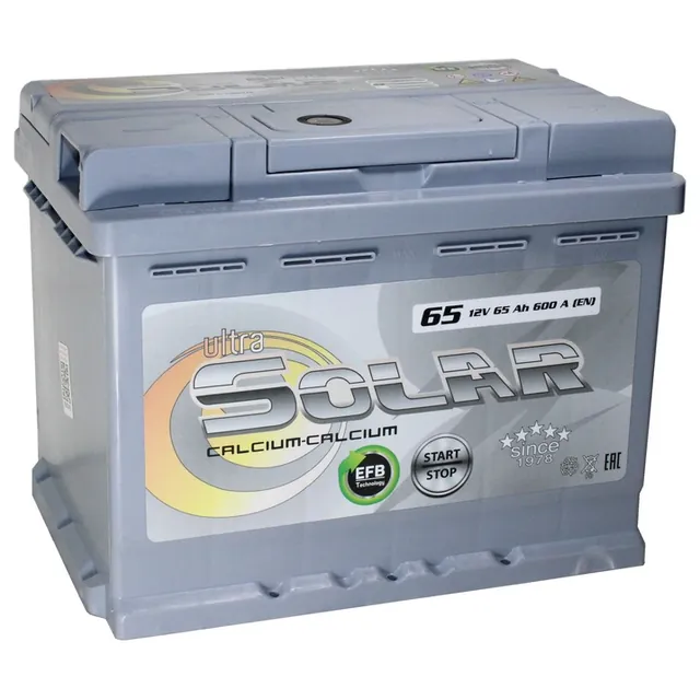 Аккумулятор ULTRA SOLAR GREY 65 Ач 640 А (EN), обратная полярность, LN2