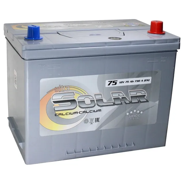 Аккумулятор ULTRA SOLAR GREY ASIA 75 Ач 730 А (EN), обратная полярность, D26